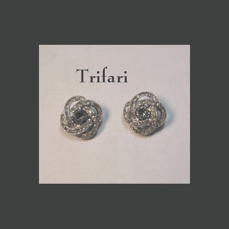 Trifari Crystal Rhinestone Earrings