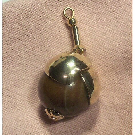 Lucite and Metal Apple Pendant