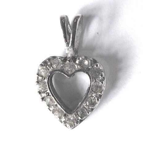 Tiny Rhinestone Heart Pendant