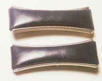 Antique Black Leather and Steel Shoe Clips