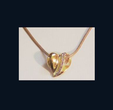 Rhinestone Heart Slide Necklace
