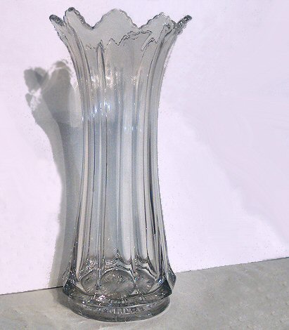 Large 3 Mold Blown Glass Vase - Possible Heisey