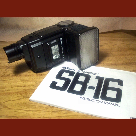 Nikon SB-16 Speedlight Flash Unit and Manual