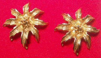 Golden Poinsettia Earrings