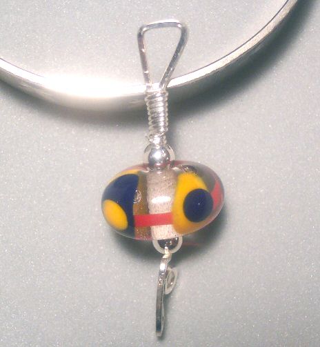 Nancy Safko Primary Colors Glass Bead Pendant