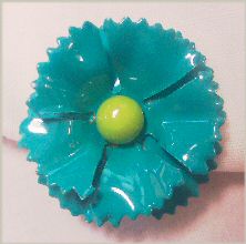 Enameled Metal Turquoise Flower Single Earring