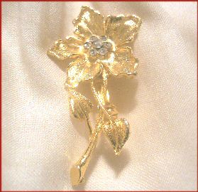 Small Rhinestone Flower Pin