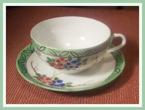 Handpainted Japan Teacup and Saucer