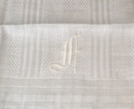 Antique Huck Linen Monogrammed Towel