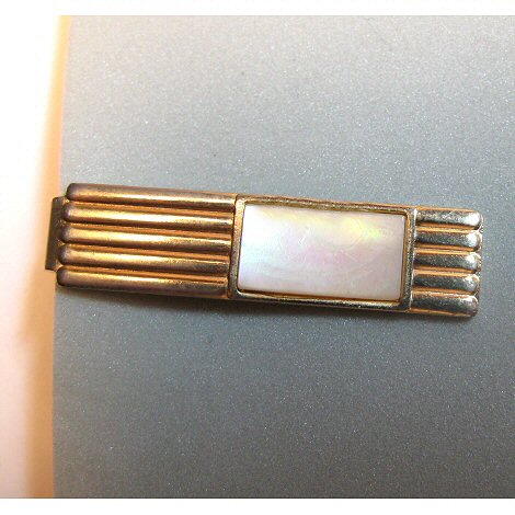 Ribbed Abalone Shell Tie Clip
