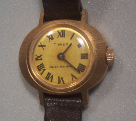 Bold Gold Retro Timex Watch for Repair