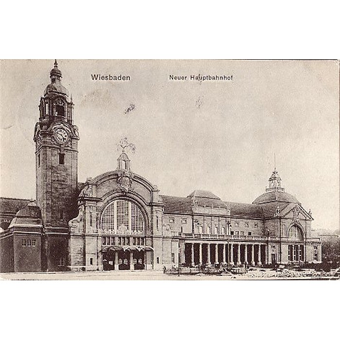 1906 Wiesbaden Neuer Hauptbahnhof RPPC Postcard