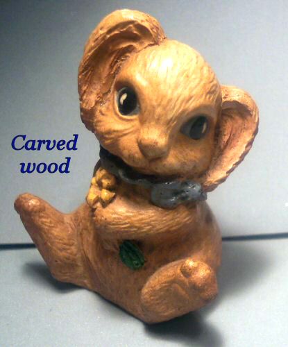 Sweet Carved Wood Bunny