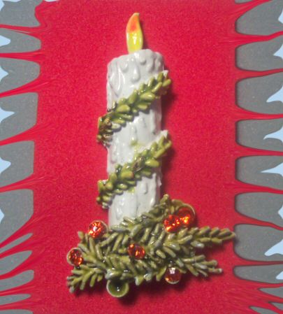 Christmas Candle Brooch - BOOK PIECE