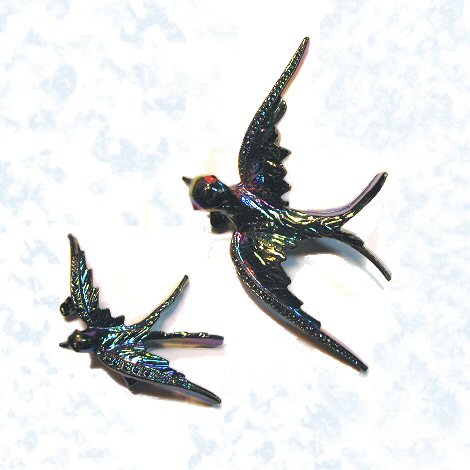 Iridescent Bird Scatter Pins