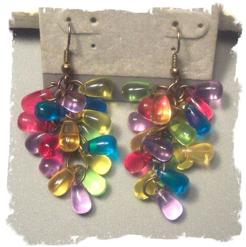 Pastel Rainbow Lucite Earrings