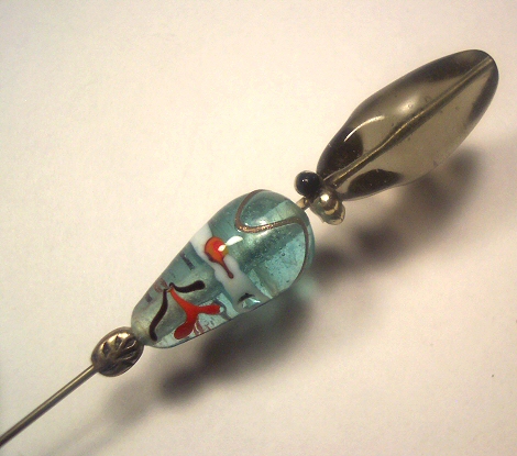 Lampwork and Blown Glass Vintage Hatpin