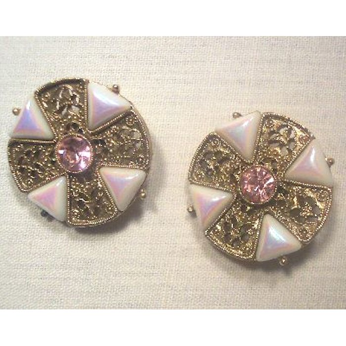 1928 Jewelry Co Opalescent Art Glass Earrings