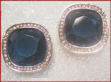 Large Sapphire Blue S.A.L. (Swarovski) Earrings